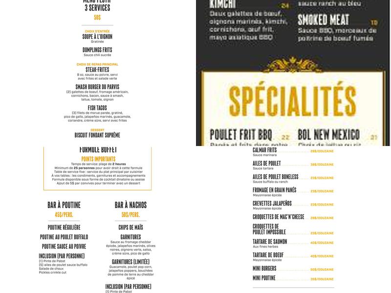 Pub du Parvis Menu
