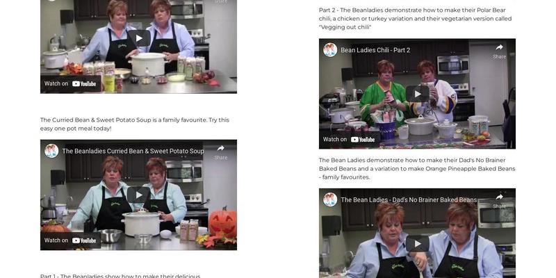 The Bean Ladies Menu