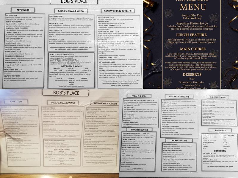 Bob's Place Menu