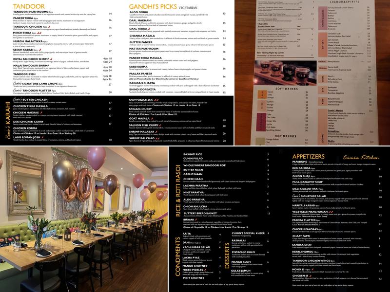 Cumin Kitchen Menu
