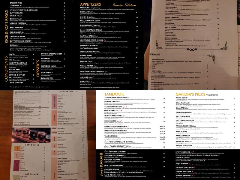 Cumin Kitchen Menu
