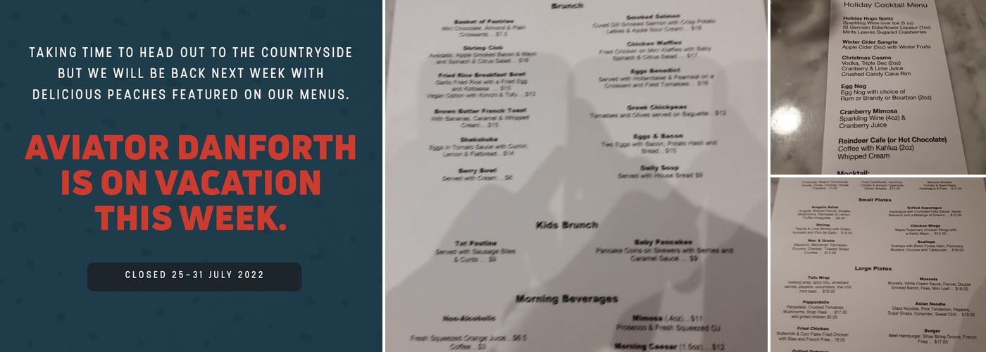 Aviator Danforth Menu