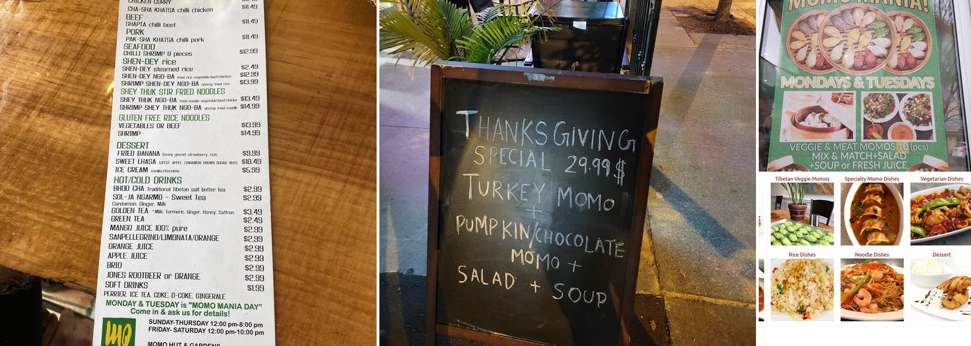 Momo Hut & Gardens Menu