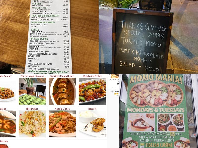 Momo Hut & Gardens Menu