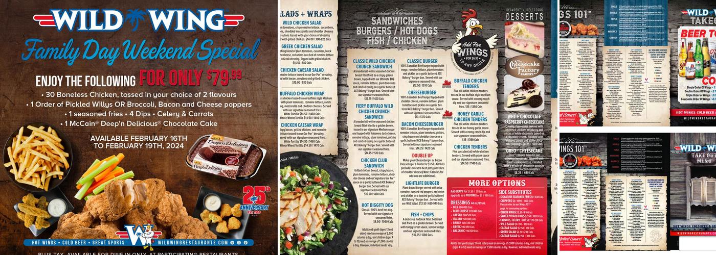 Wild Wing Menu