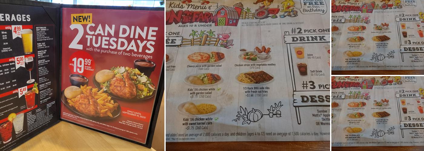 Swiss Chalet Menu