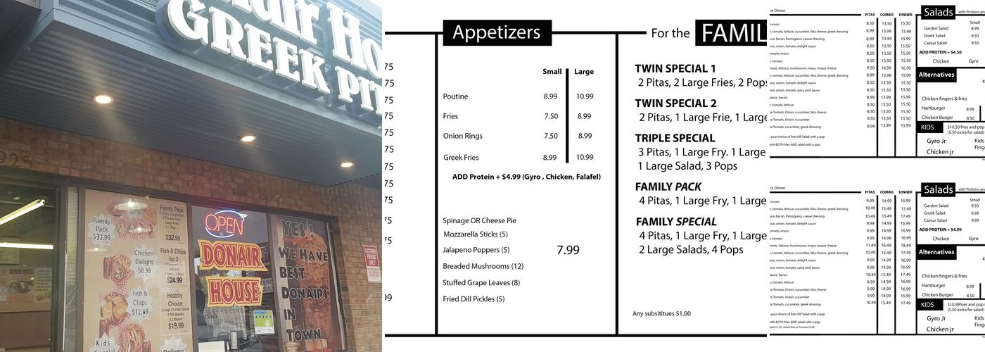 Donair House Menu