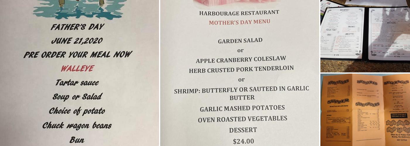 Harbourage Menu