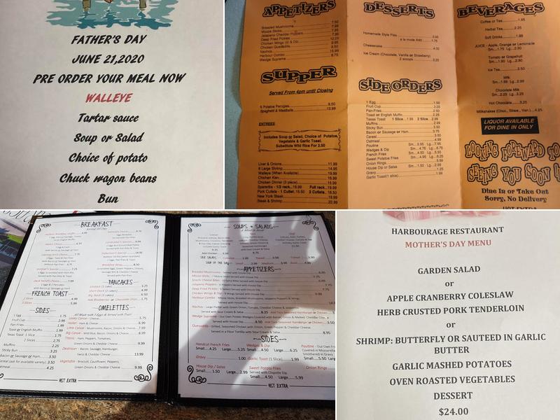 Harbourage Menu