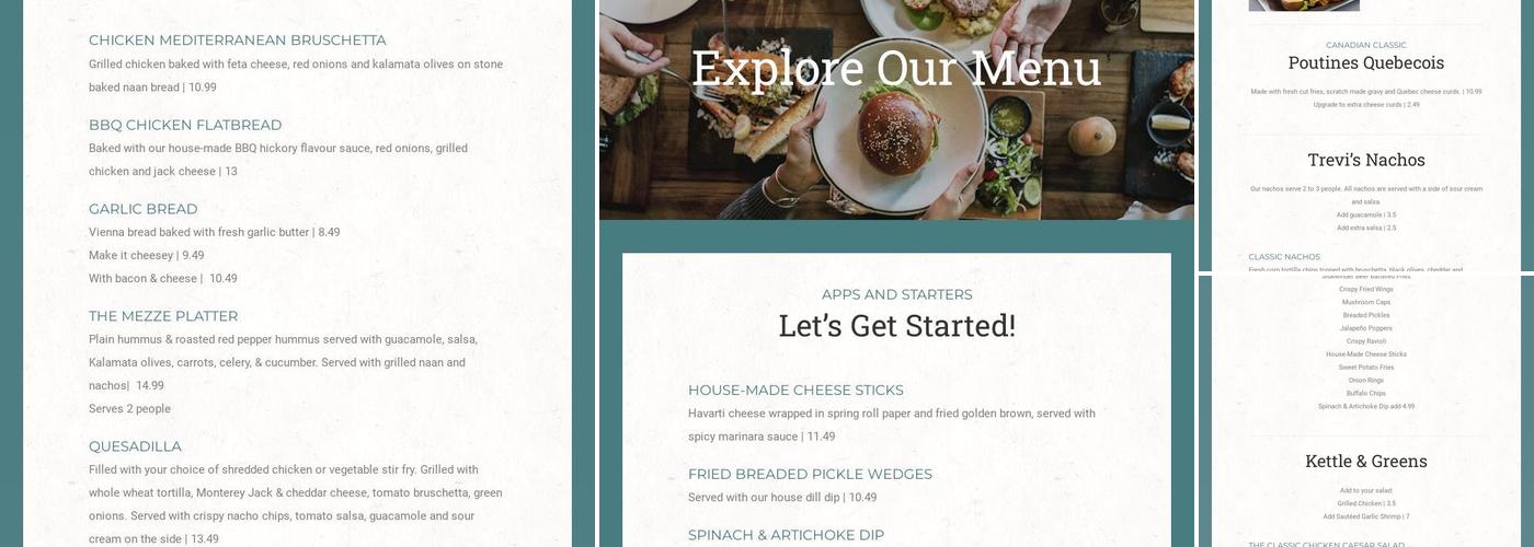 New Trevi Restaurant Menu