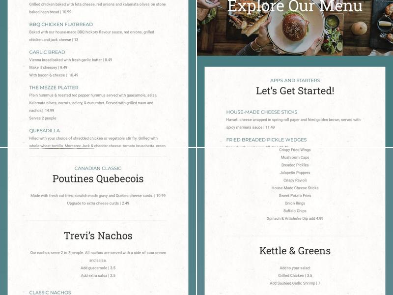 New Trevi Restaurant Menu