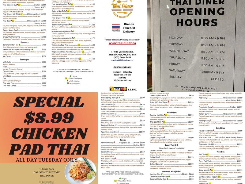 Thai Diner Menu