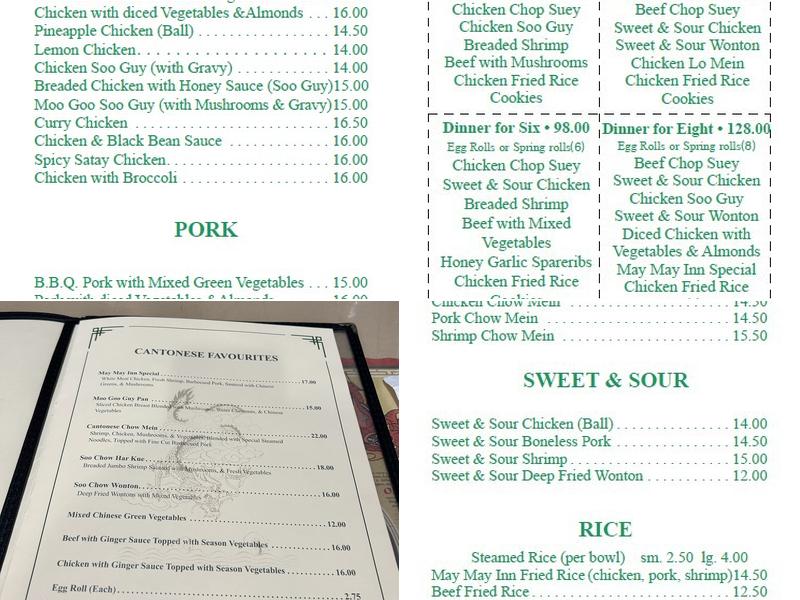 May May Inn Menu