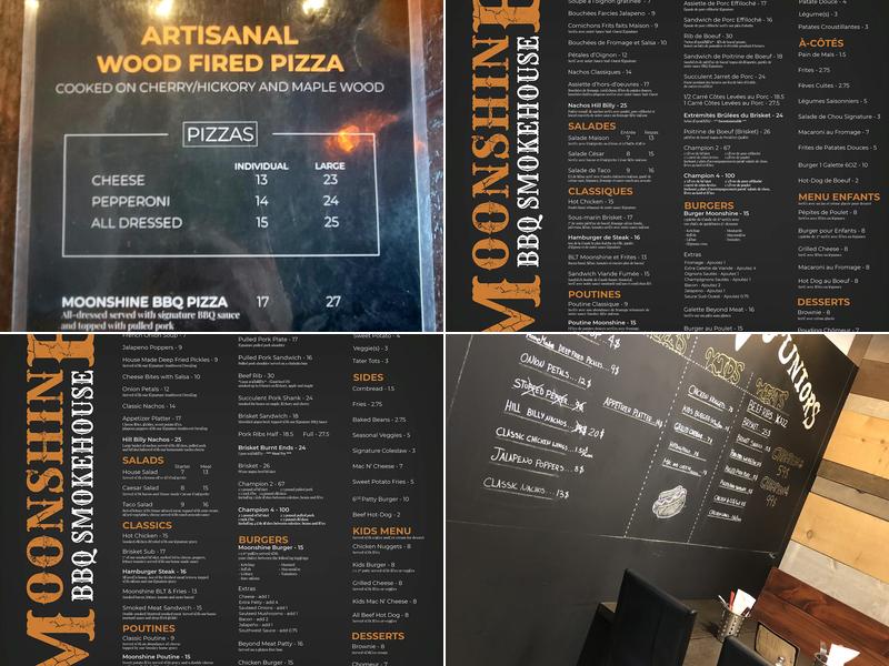 Moonshine BBQ Smokehouse Menu