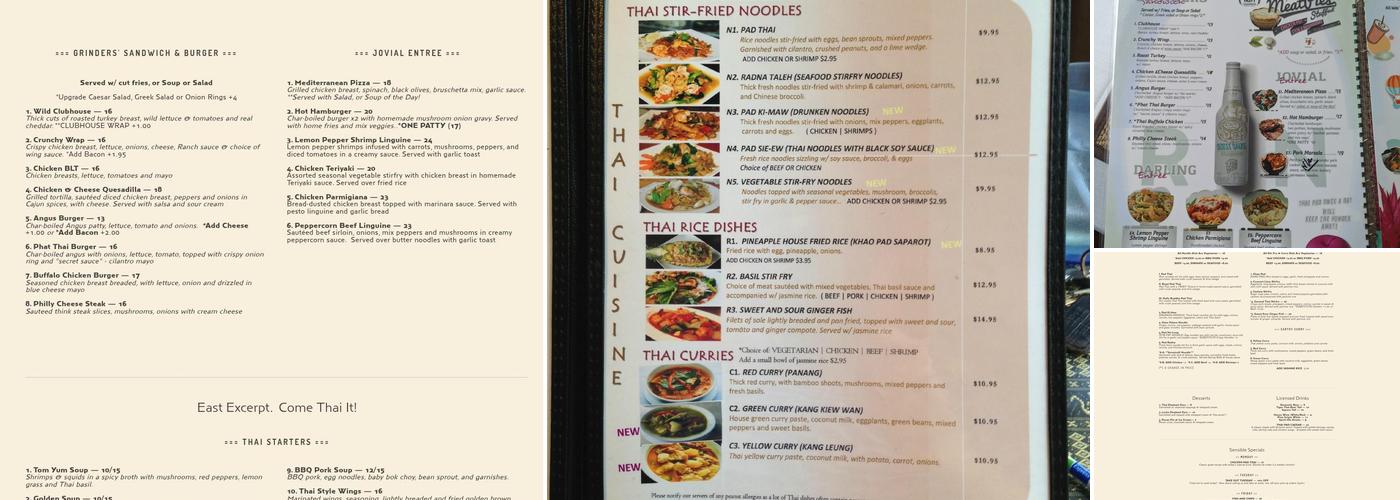 Thai Pad Menu