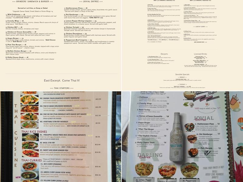 Thai Pad Menu