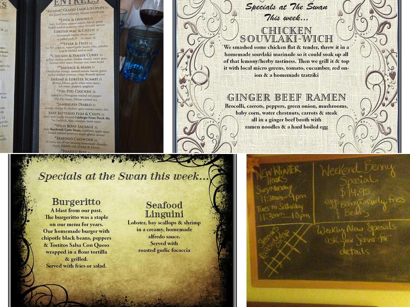 Swan on the Rideau Menu