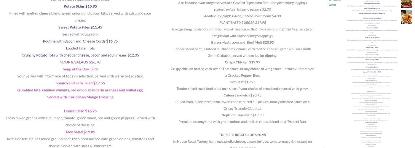 King's Pearl Menu