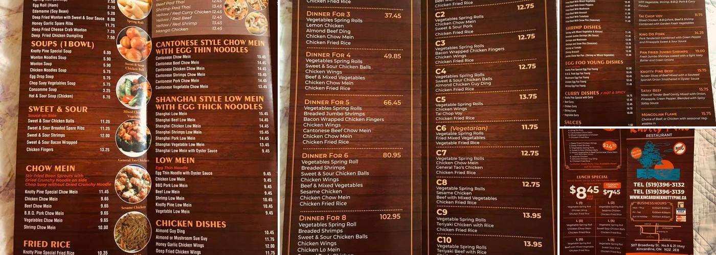 Knotty Pine Restaurants Menu