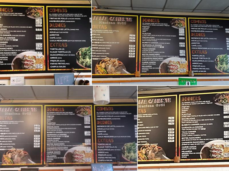 Salsa Caliente Mexican Grill Menu