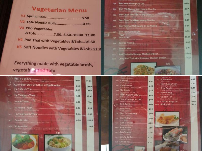 Pho Saigon Restaurant Menu
