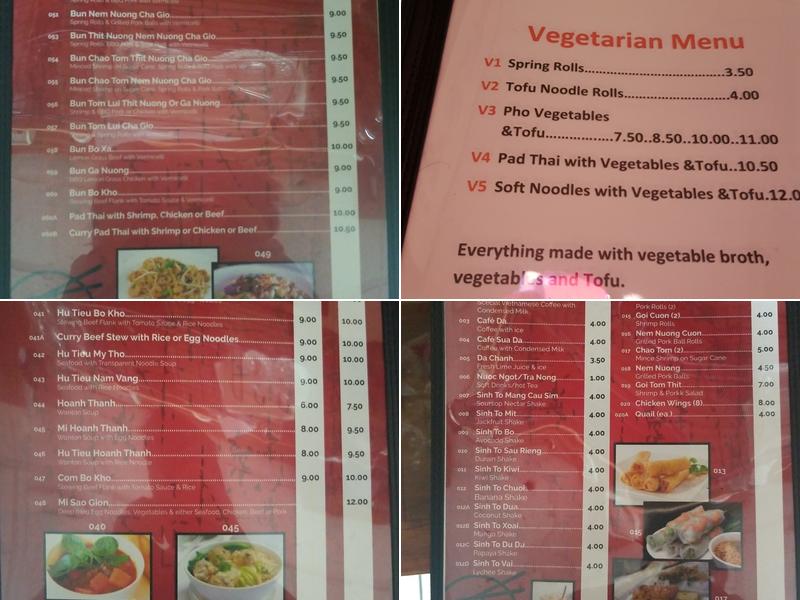 Pho Saigon Restaurant Menu