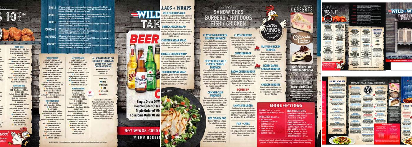 Wild Wing Menu