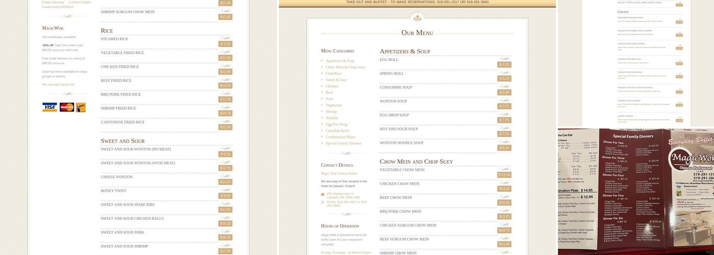 Magic Wok Chinese Buffet Menu