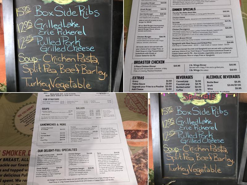 Windsor's Penalty Box Restaurant Menu