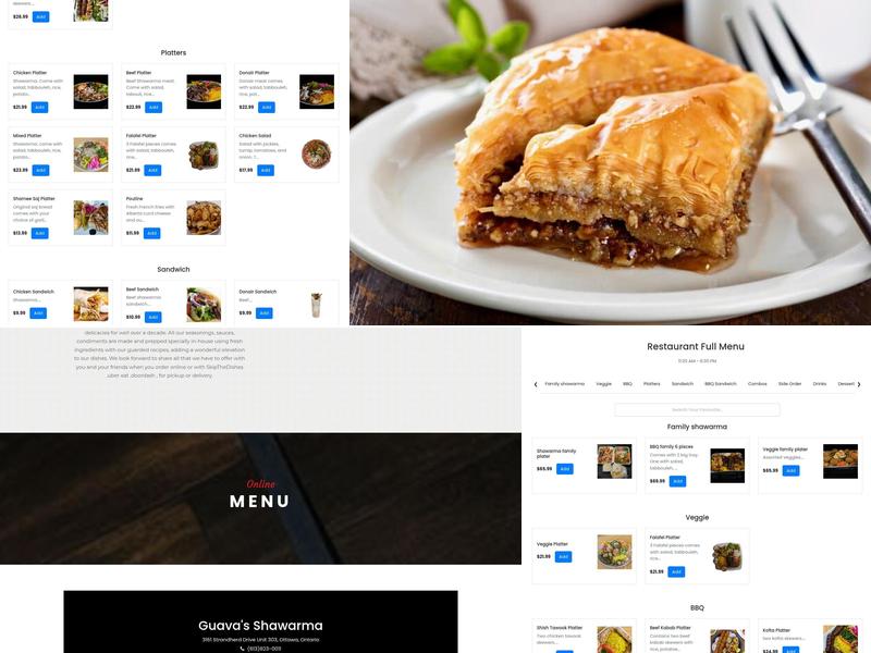 Guava's Shawarma Menu