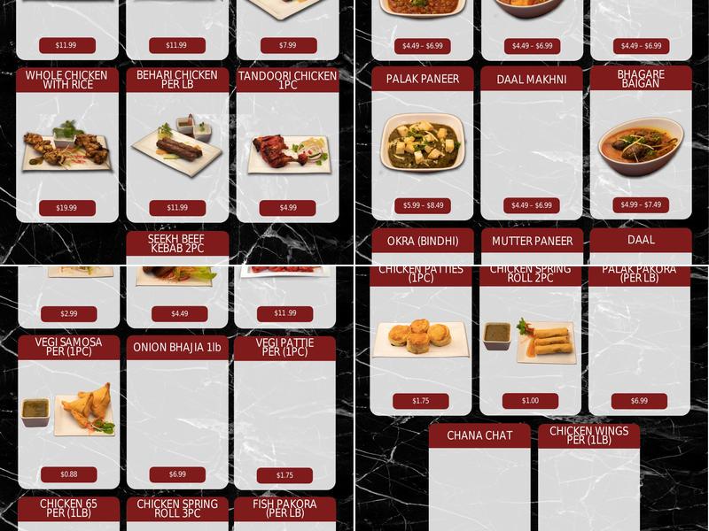 Silver Spoon Menu