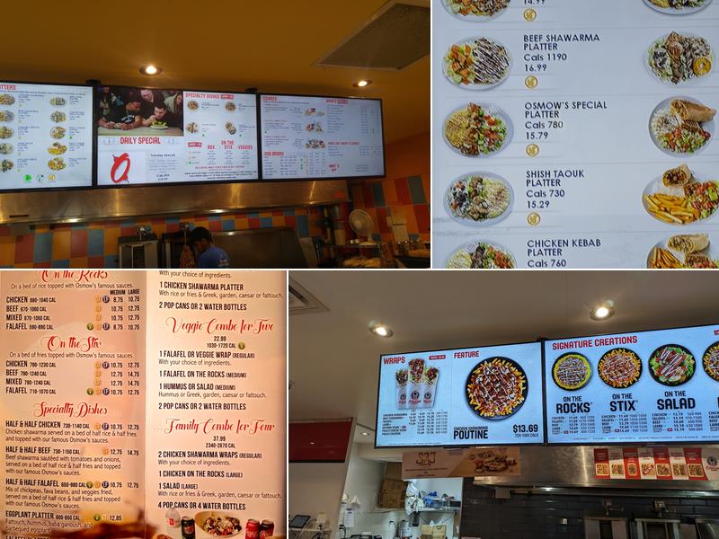 Osmow's Shawarma Menu