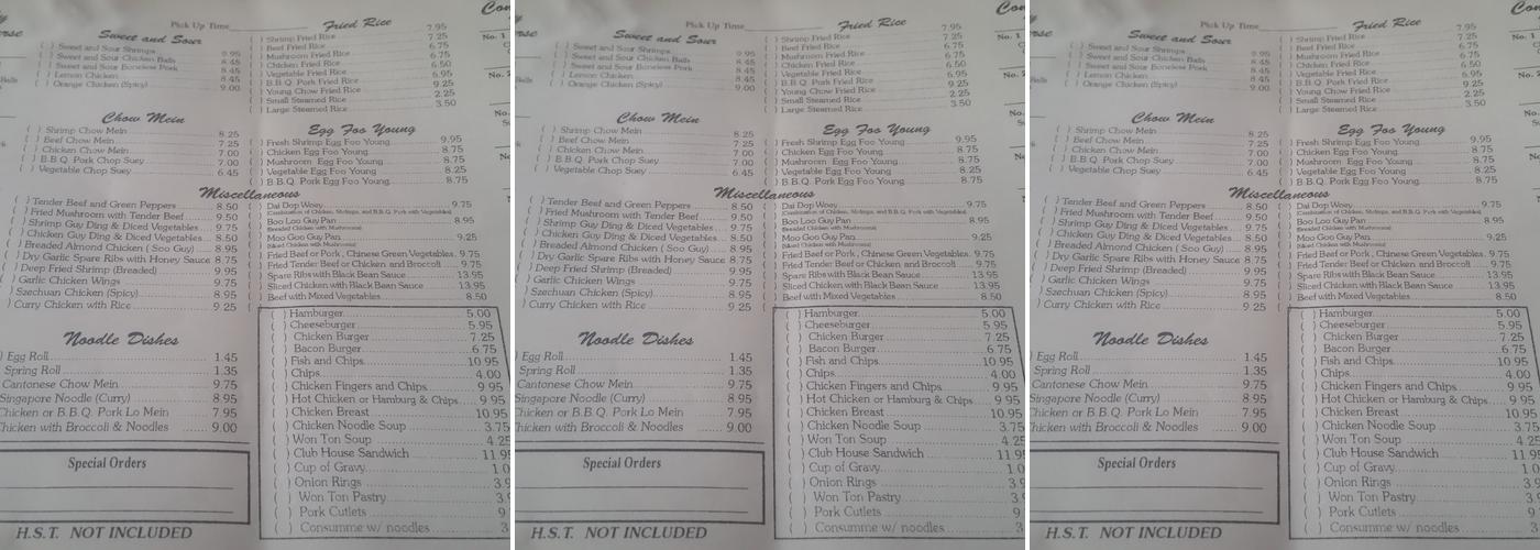 New York Cafe Menu