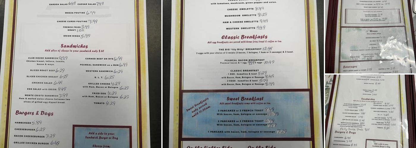 Itty Bitty Diner Menu