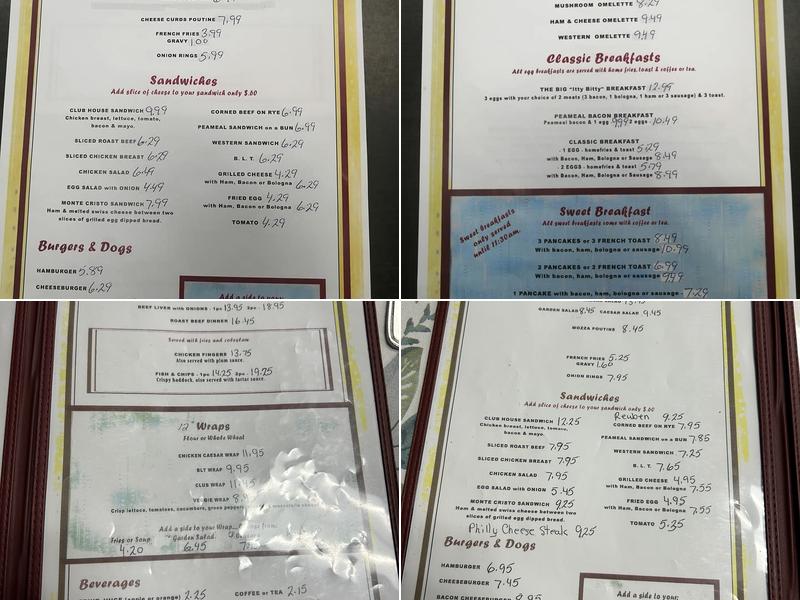 Itty Bitty Diner Menu