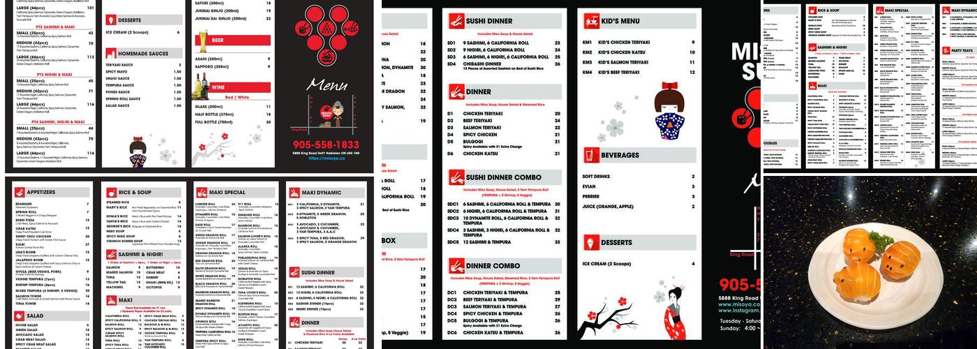 Misoya Sushi Menu