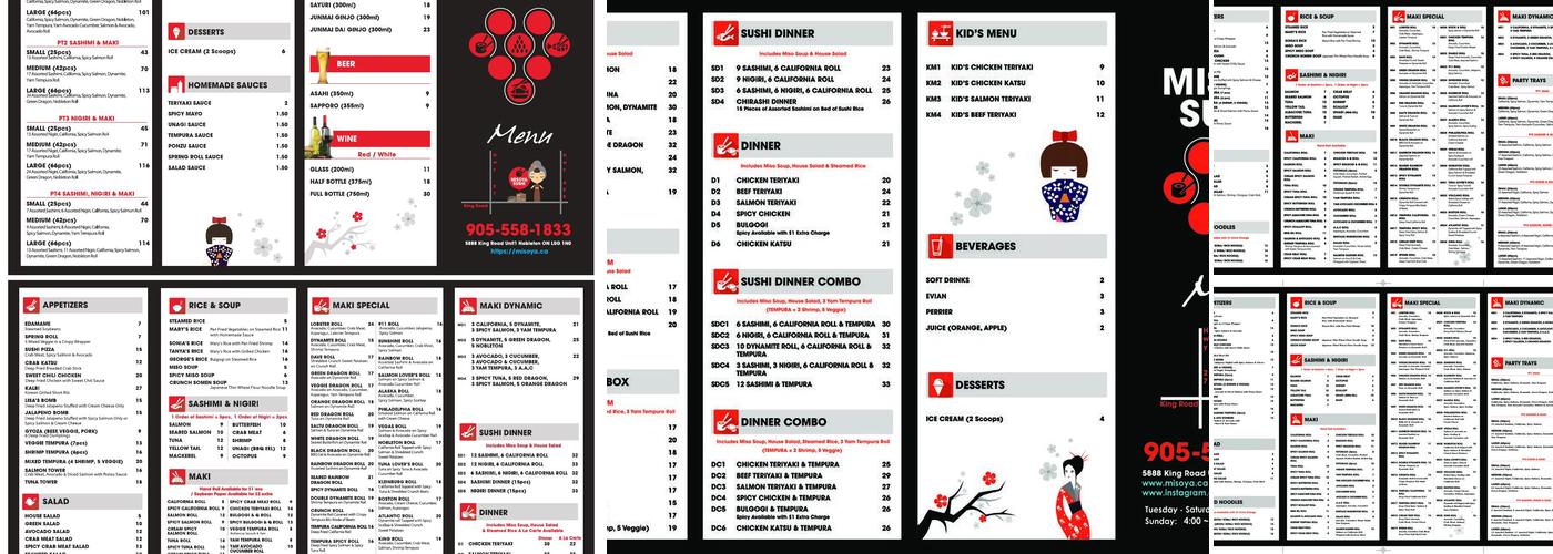 Misoya Sushi Menu