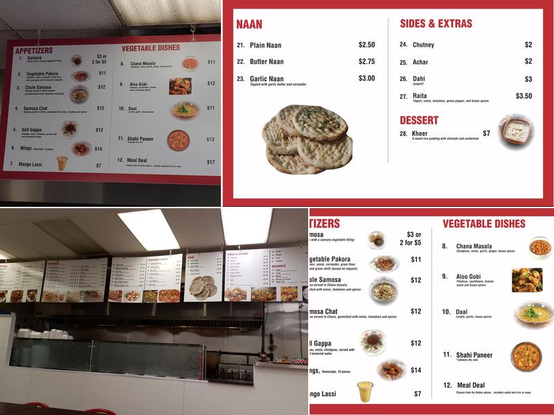 Naan Stop Express Menu