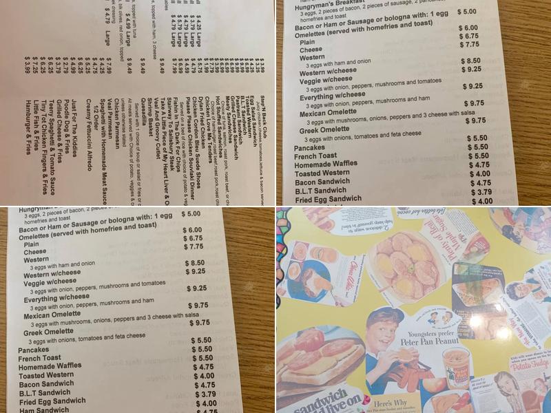 Step'N Back Diner Menu