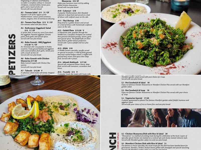 Montfort Mediterranean Grill - Waterdown Menu
