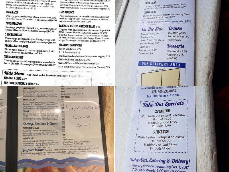 Halibut 'N' Malt Fish & Chips Menu