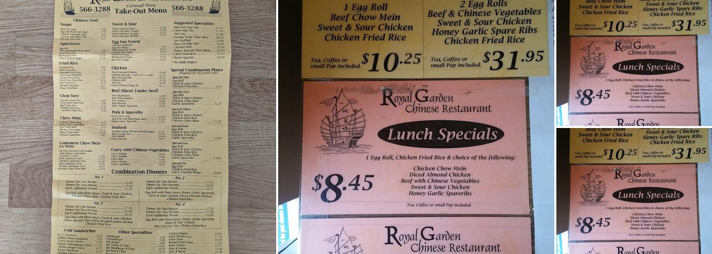 Royal Garden Menu