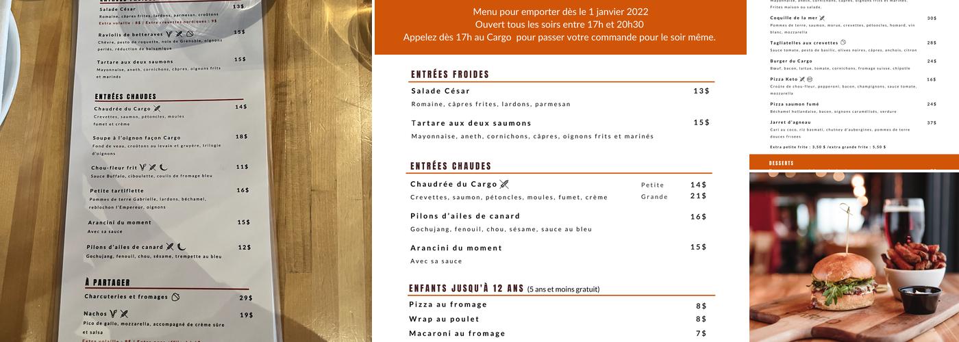 Restaurant Cargo Menu
