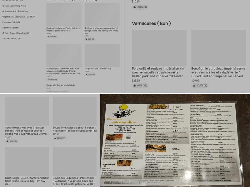 Hương Xưa Restaurant Menu