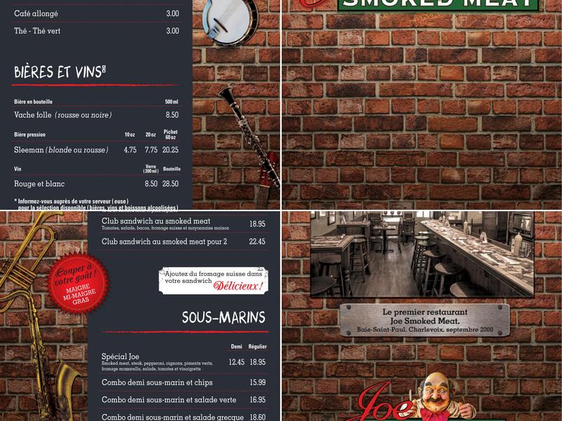 Joe Smoked Meat - Baie-Saint-Paul Menu