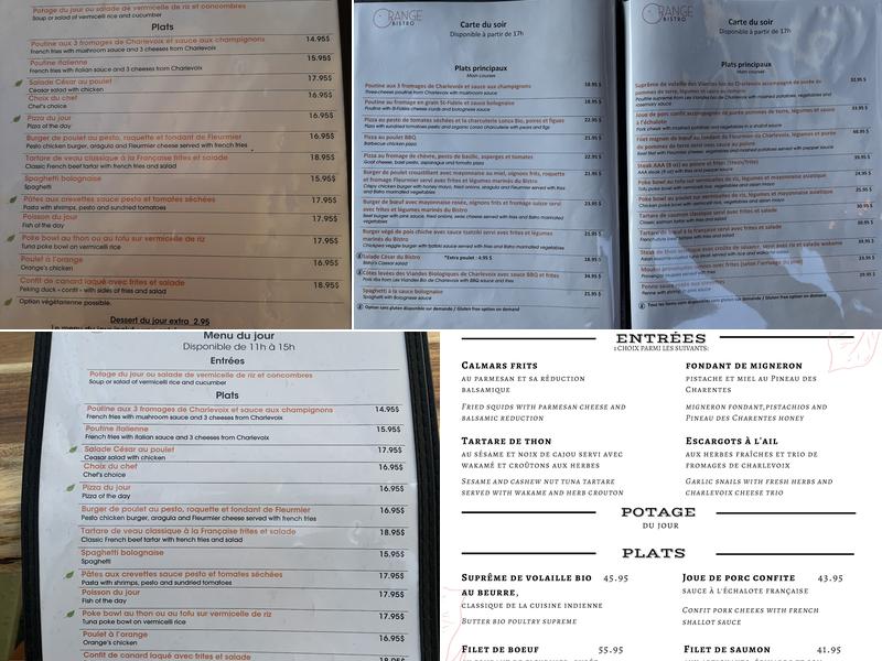 L'Orange Bistro Menu