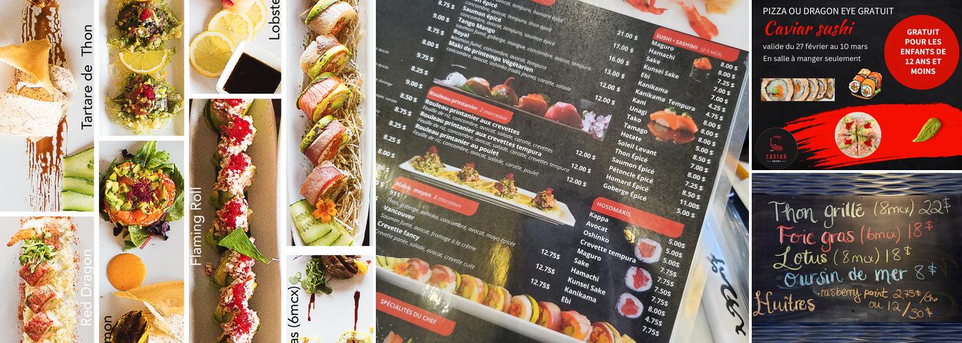 Caviar sushi Menu