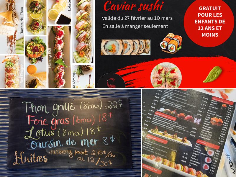 Caviar sushi Menu