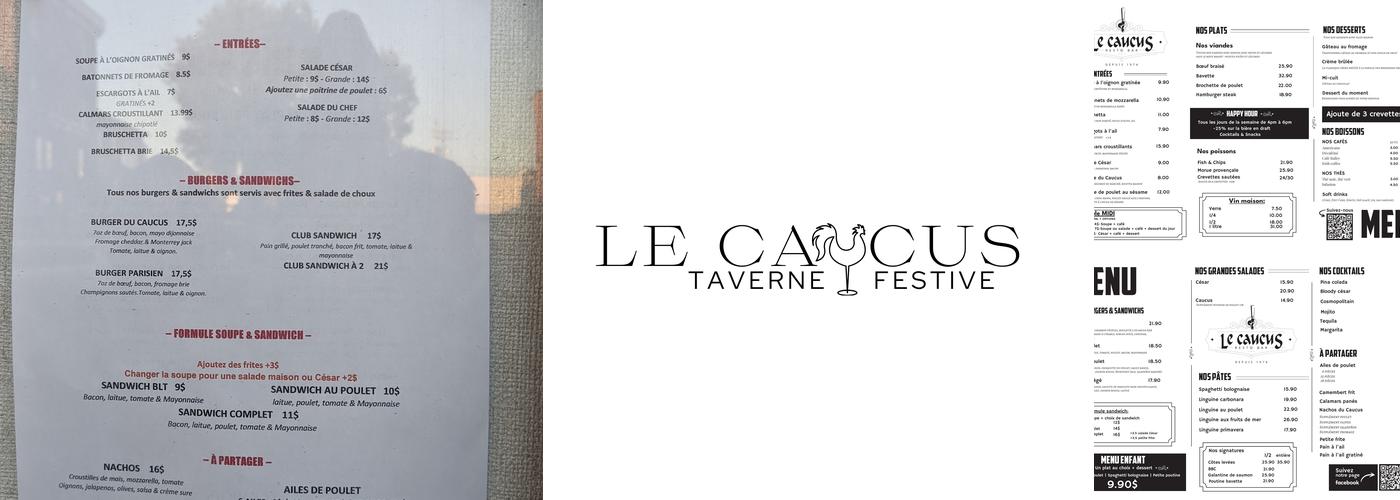 Le Caucus Menu
