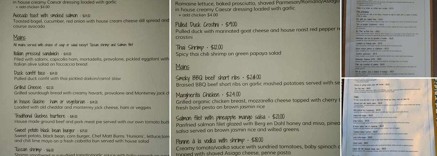 Cafe Pot-Au-Feu Menu